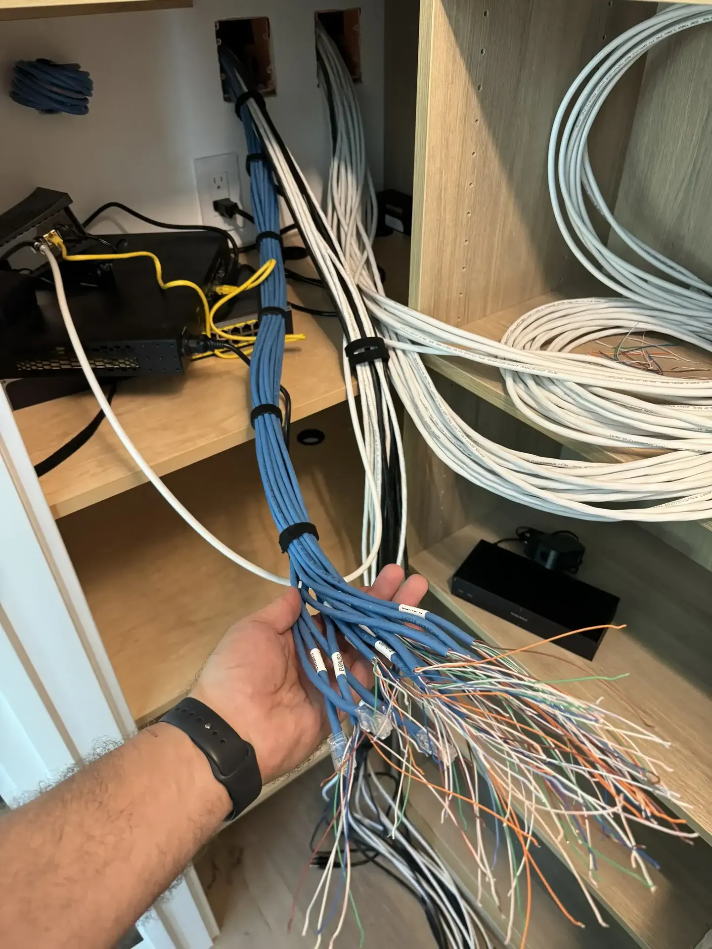 Structured pre-wire network lines in Santa Monica